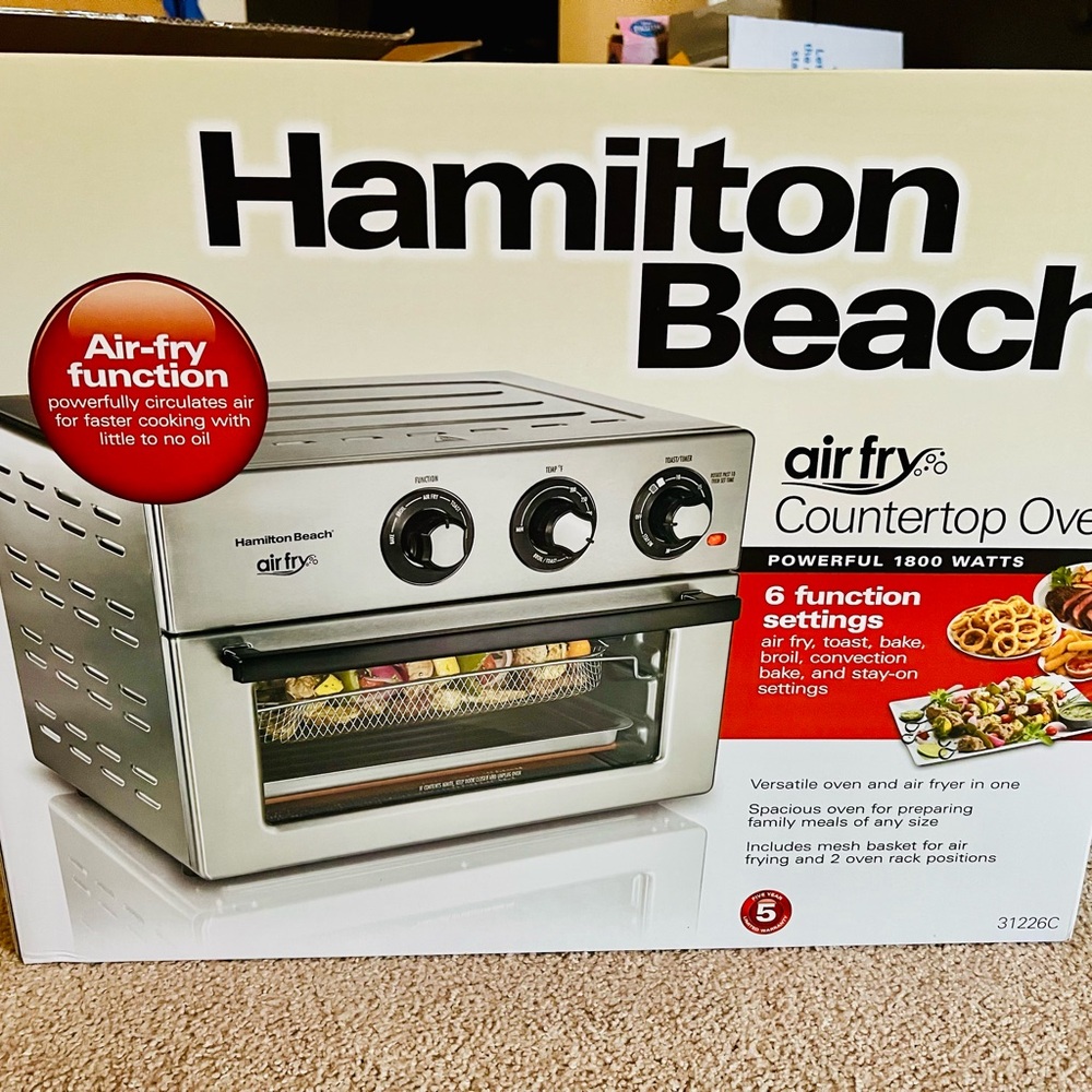 NEW Hamilton Beach Silver Air Fry Countertop Oven